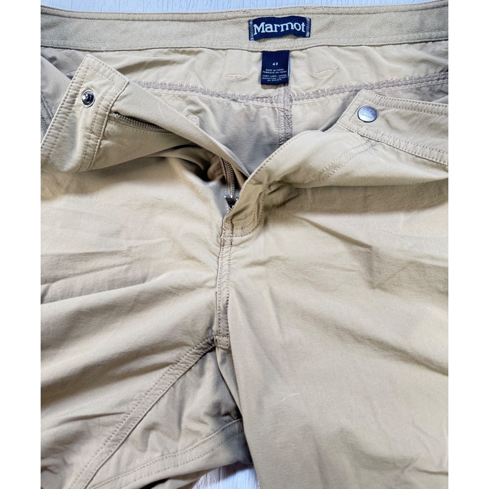 Marmot Mens Hiking Pants Size 40 Khaki Nylon Blend Straight Leg Outdoor - Picture 9 of 9